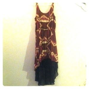 Size small high low tribal printed dress