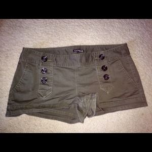 Express olive sailor shorts