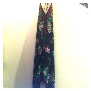 Hawaiian printed halter summer dress.