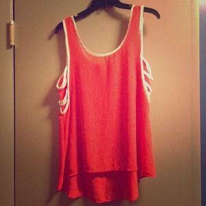 Fiery Orange Sleeveless Top