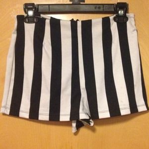 High-Waisted Striped Shorts