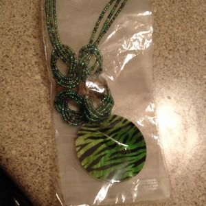 Green Zebra Necklace
