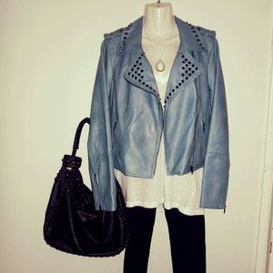 SOLD Faux leather studded jacket sz large