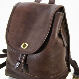 COACH Authentic Brown Leather Vintage Backpack