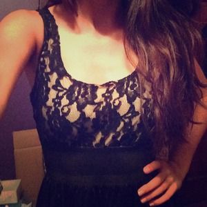 Black lace dress with zipper down the back