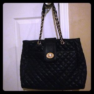 Black quilted bag