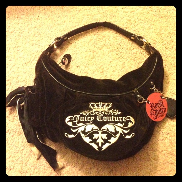 Juicy couture small black velour bag