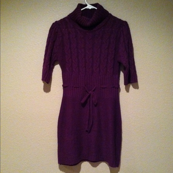 Purple sweater dress