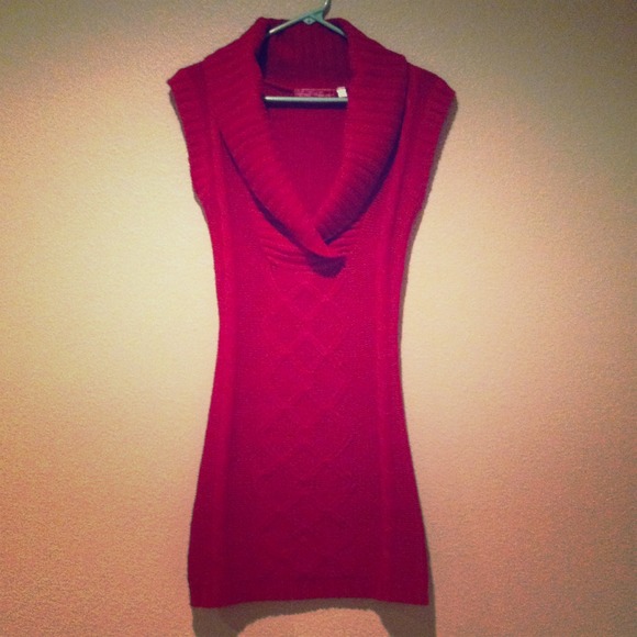Red sweater dress