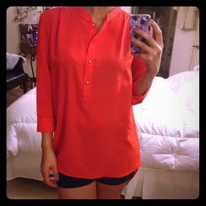 ❌SOLD---Orange Collared Blouse