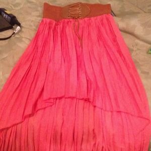 Salmon colored skirt