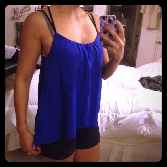 ❌SOLD---Tissue Chiffon Lattice Tank