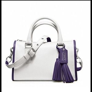 Sold---Coach white&purple leather bag