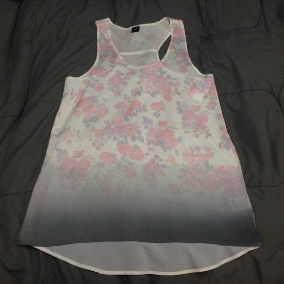 Floral ombré tank