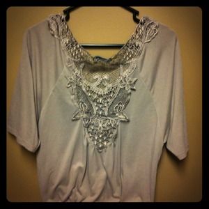 Short sleeve lace backed shirt