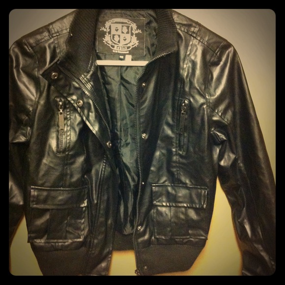 Black leather jacket