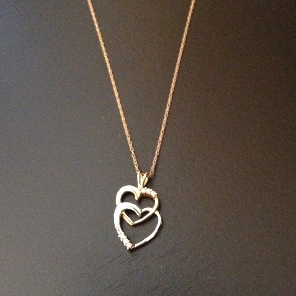 Jared's double heart gold necklace
