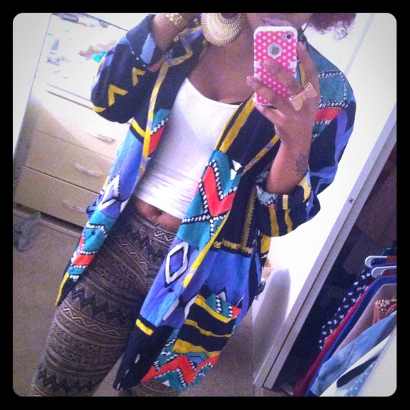 Vintage colorful blazer / jacket .