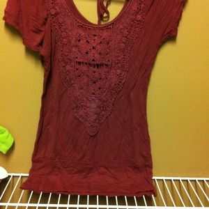 Lace maroon shirt