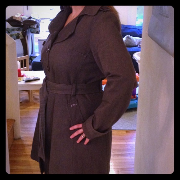 SOLD in bundle Marc Labat belted gray trench coat