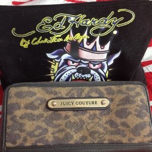 Authentic juicy wallet and ed hardy travel bag