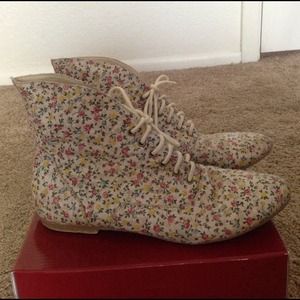 Forever21 Floral Print Booties