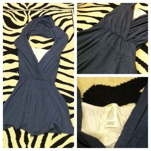 Blue denim color romper