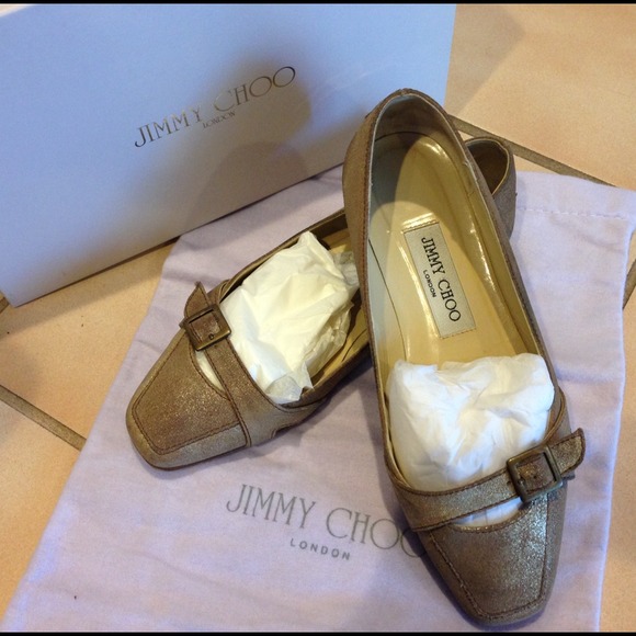 Jimmy Choo Shoes - ❤️sold in bundle❤️Jimmy Choo gold suede flat