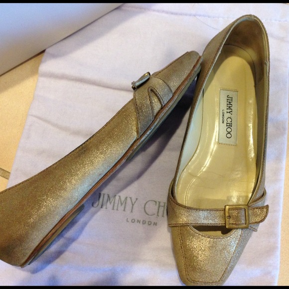 ❤️sold in bundle❤️Jimmy Choo gold suede flat - Picture 3 of 4