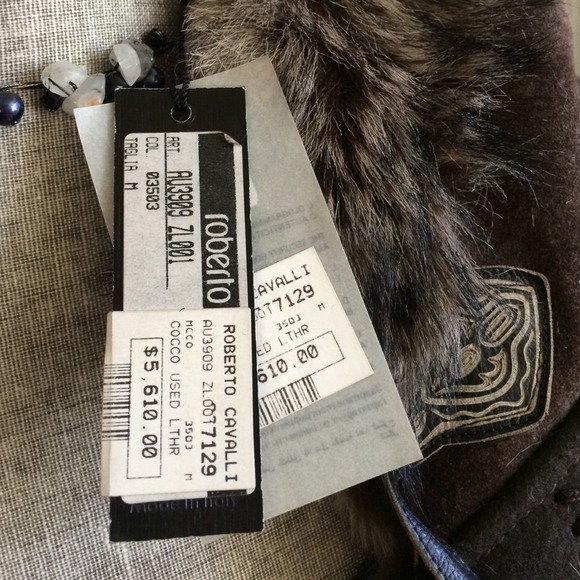 Roberto Cavalli Shearling Leather Coat NWT $5610 - Picture 4 of 4