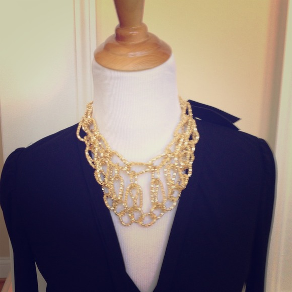 Accessories - Neiman Marcus statement gold collar necklace.
