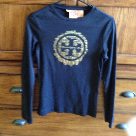 Tory Burch black long sleeve tee