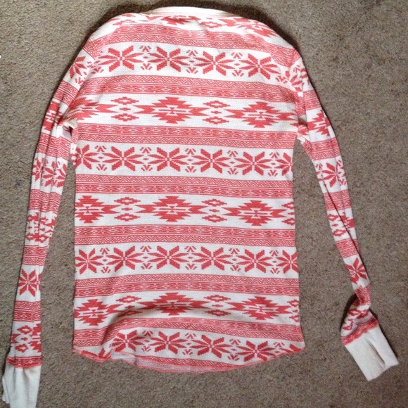❌TRADED❌ F21 Coral and off-white snowflake print - Picture 4 of 4