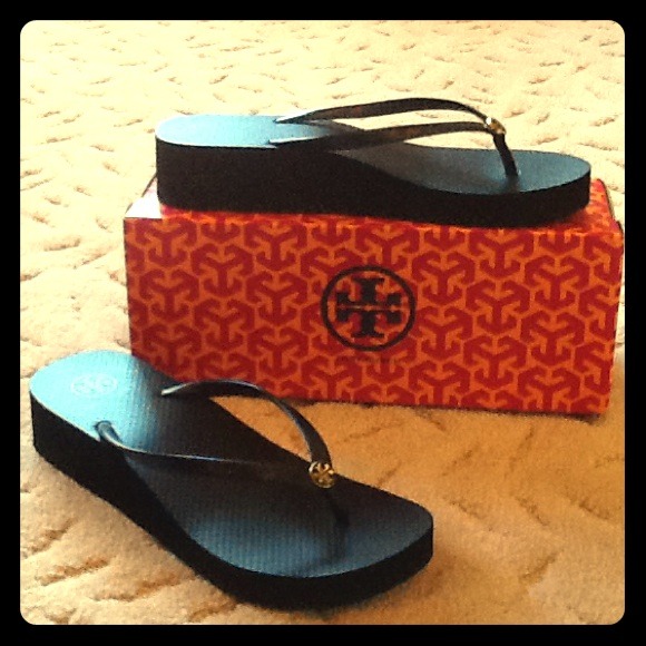 Tory Burch wedge flip flops