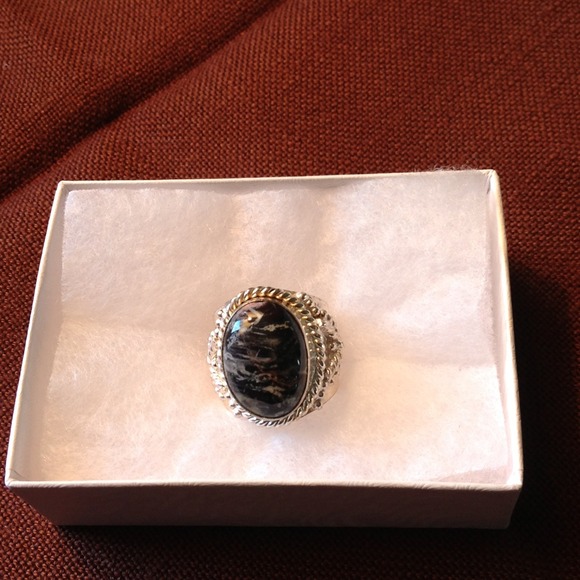 Snowflake Obsidian Ring