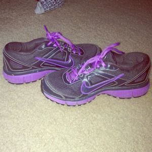 Black and purple nike sneakers