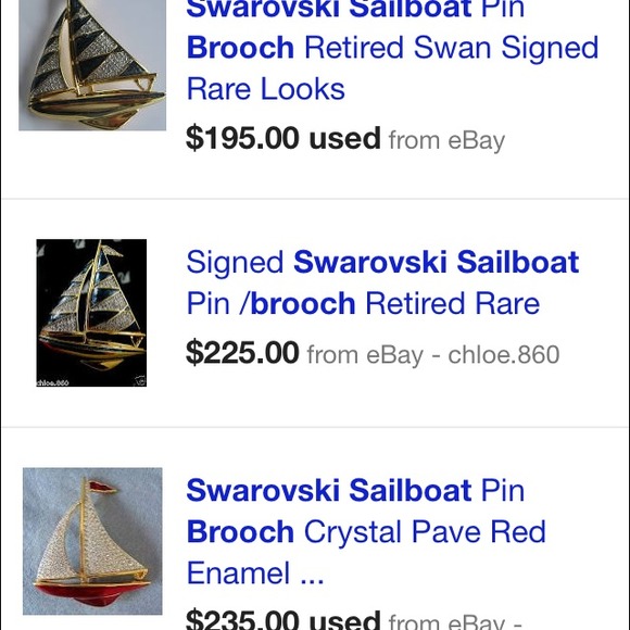 Auth Vintage Swarovski sailboat brooch - Picture 4 of 4