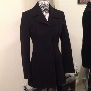 Black wool trench coat XS