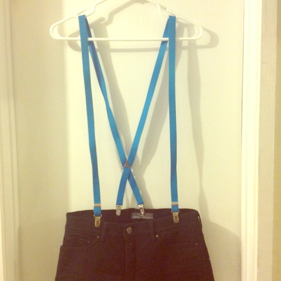 Blue Elastic Suspenders