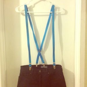 Blue Elastic Suspenders