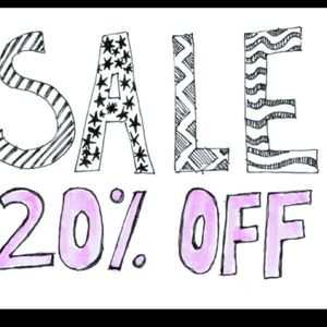 Everything 20% off today-Sunday