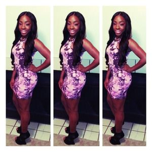 Pink and Black Acid Washed Dress