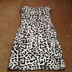 H&M cheetah print tube top dress