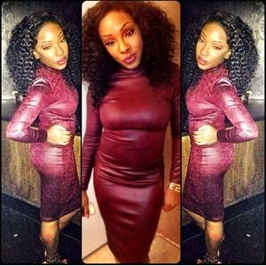 Burgundy Faux Leather Dress