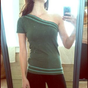 Olive one shoulder Skunkfunk top