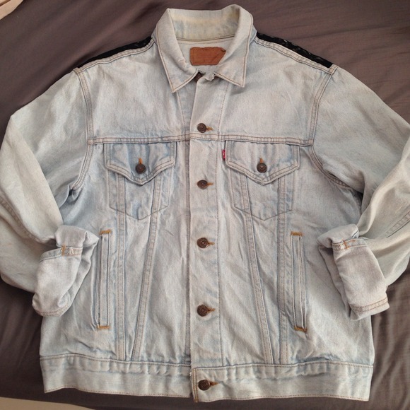 Urban Renewal Lace Inset Oversized Denim Jacket