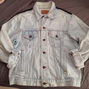 Urban Renewal Lace Inset Oversized Denim Jacket