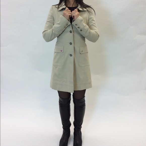 Karen Millen Outerwear - HPx3!!! Karen Millen Khaki Cotton Military Trench