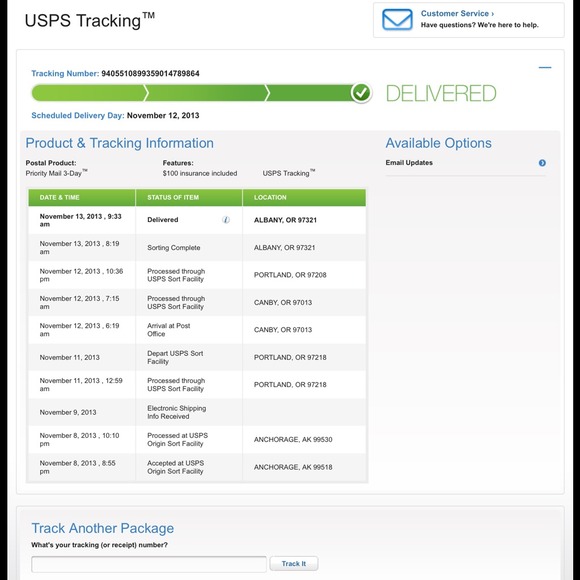Tracking number