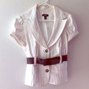 BCX WHITE SUIT TOP